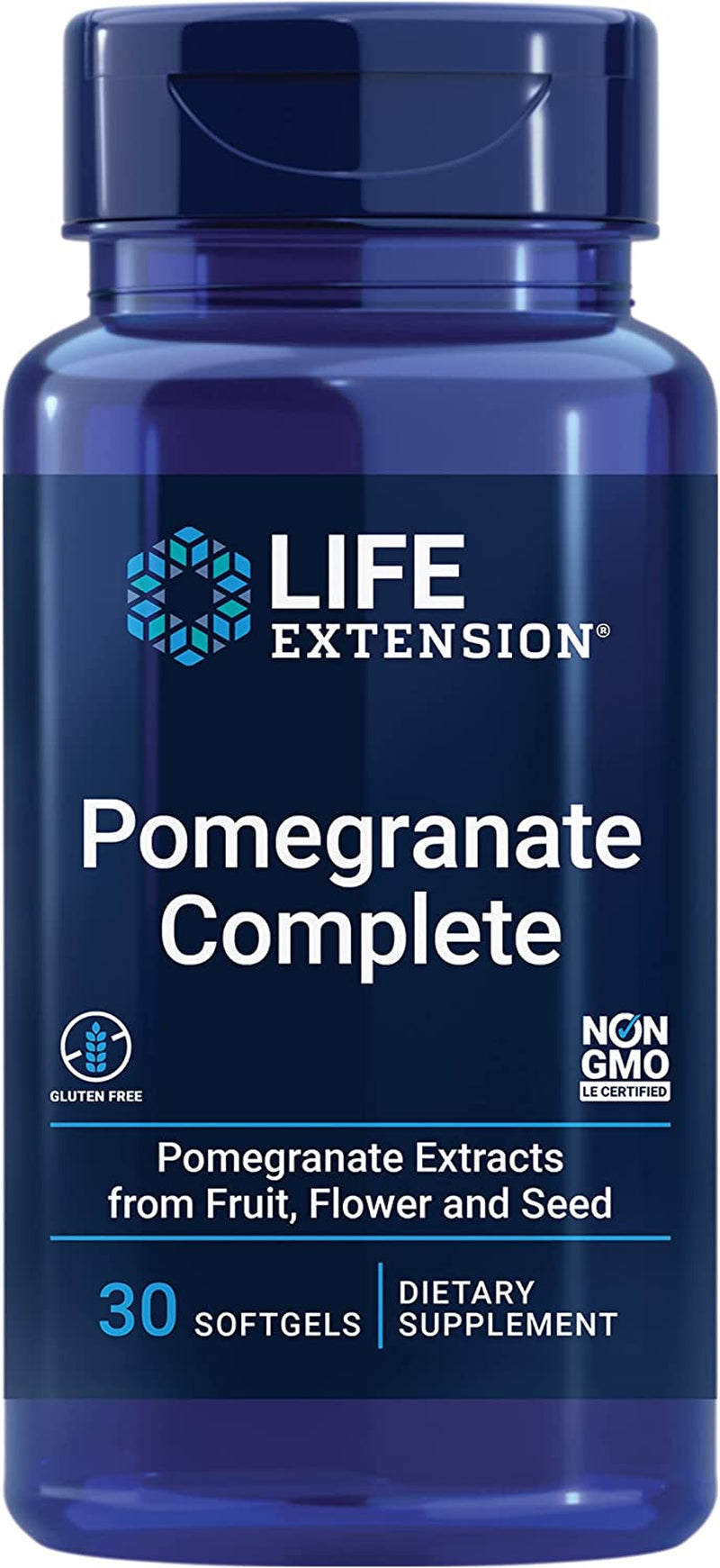 Life Extension Pomegranate Complete - Superfood Health Pomegranate Extract Supplement for Antioxidant Protection - Rich in Polyphenols, Fruit, Flower, Seed Extracts - Gluten-Free - 30 Softgels