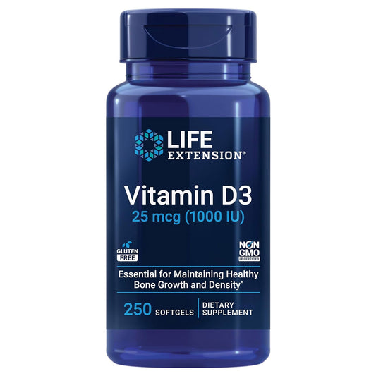 Life Extension Vitamin D3 25 Mcg (1000 IU) – Promotes Bone Health, Brain Health an Immune Function – Non-Gmo – Gluten-Free