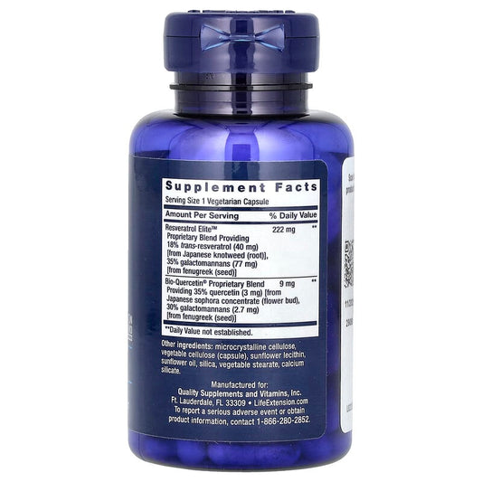 Life Extension Optimized Resveratrol Elite - Highly Bioavailable Trans Resveratrol Supplement - For Brain Health