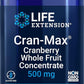 Life Extension Cran-Max 500Mg Cranberry Whole Fruit Concentrate Promotes a Healthy Urinary Tract - Powerful Antioxidant - Gluten-Free, Vegetarian, Non-Gmo – 60 Vegetarian Capsules