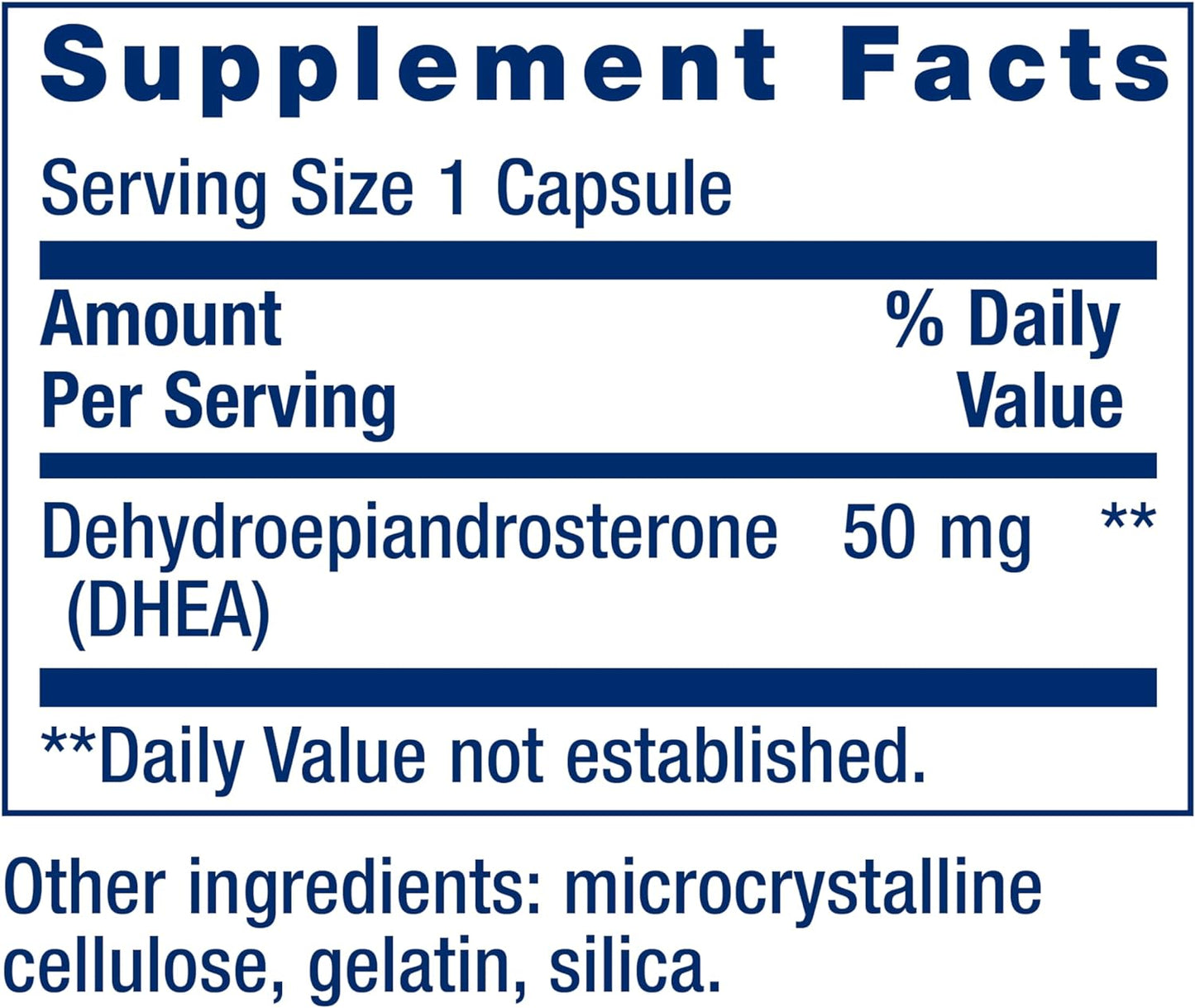 Life Extension DHEA 50 Mg – Dehydroepiandrosterone – Supplement for Hormone Balance, Immune Support, Bone & Cardiovascular Health, Anti-Aging – Gluten-Free, Non-Gmo – 60 Capsules