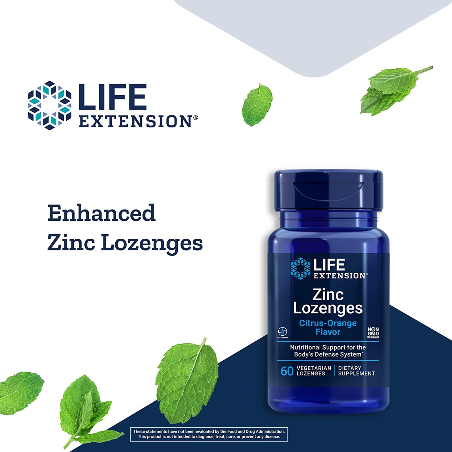 Life Extension Zinc Lozenges – Citrus-Orange Flavor – for Healthy Protein Synthesis & Immune Health - Inflammation Management Supplement - Gluten-Free, Non-Gmo – 60 Vegetarian Lozenges