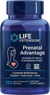 Life Extension Prenatal Advantage Supplement – Comprehensive Prenatal Vitamin for Pregnant Women - Complete Multivitamin for Healthy Brain with DHA - Non-Gmo, Gluten-Free -120 Softgels