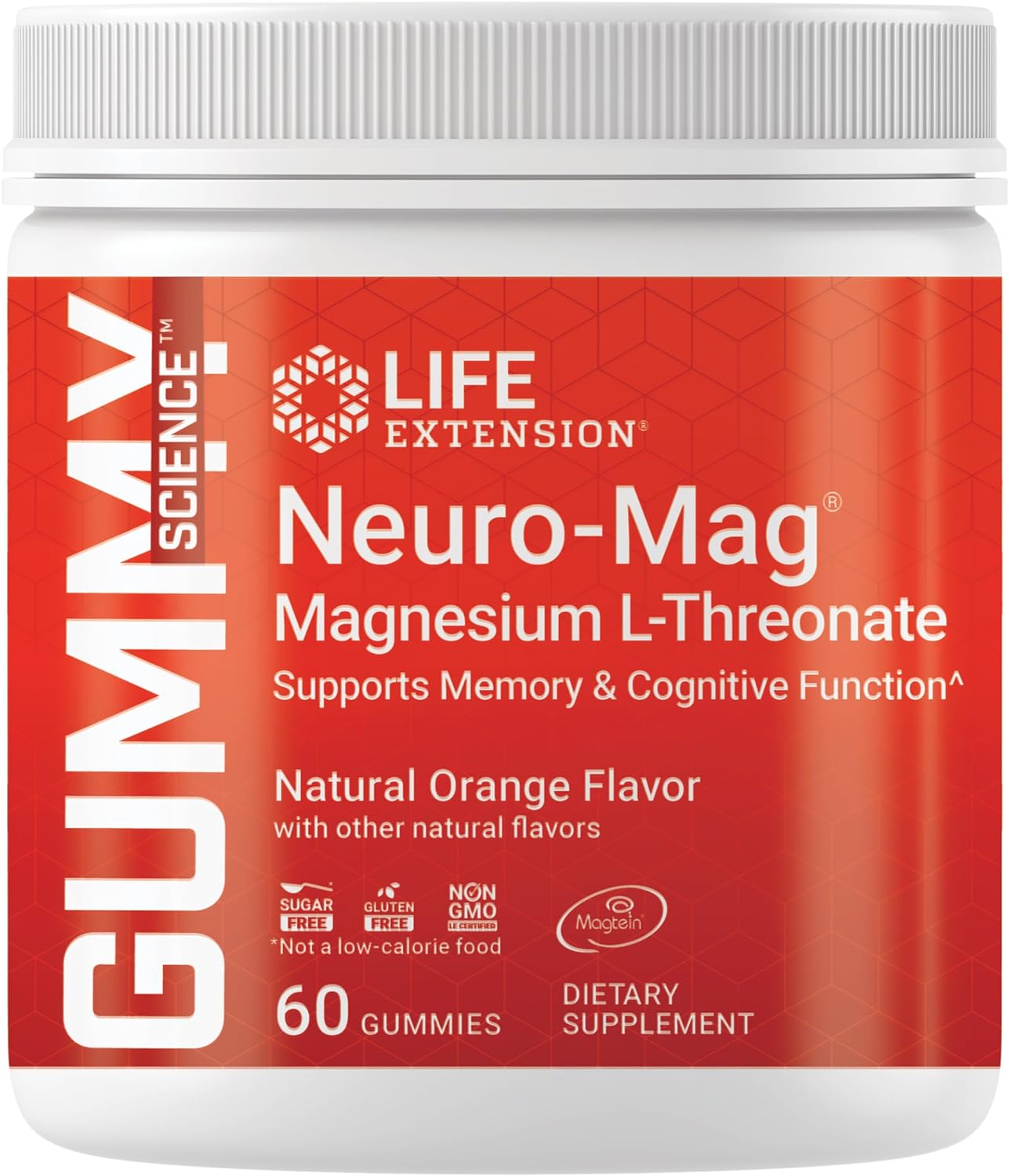 Life Extension Neuro-Mag Magnesium L-Threonate, Brain Health, Memory & Attention, Gluten Free, Vegetarian, Non-Gmo