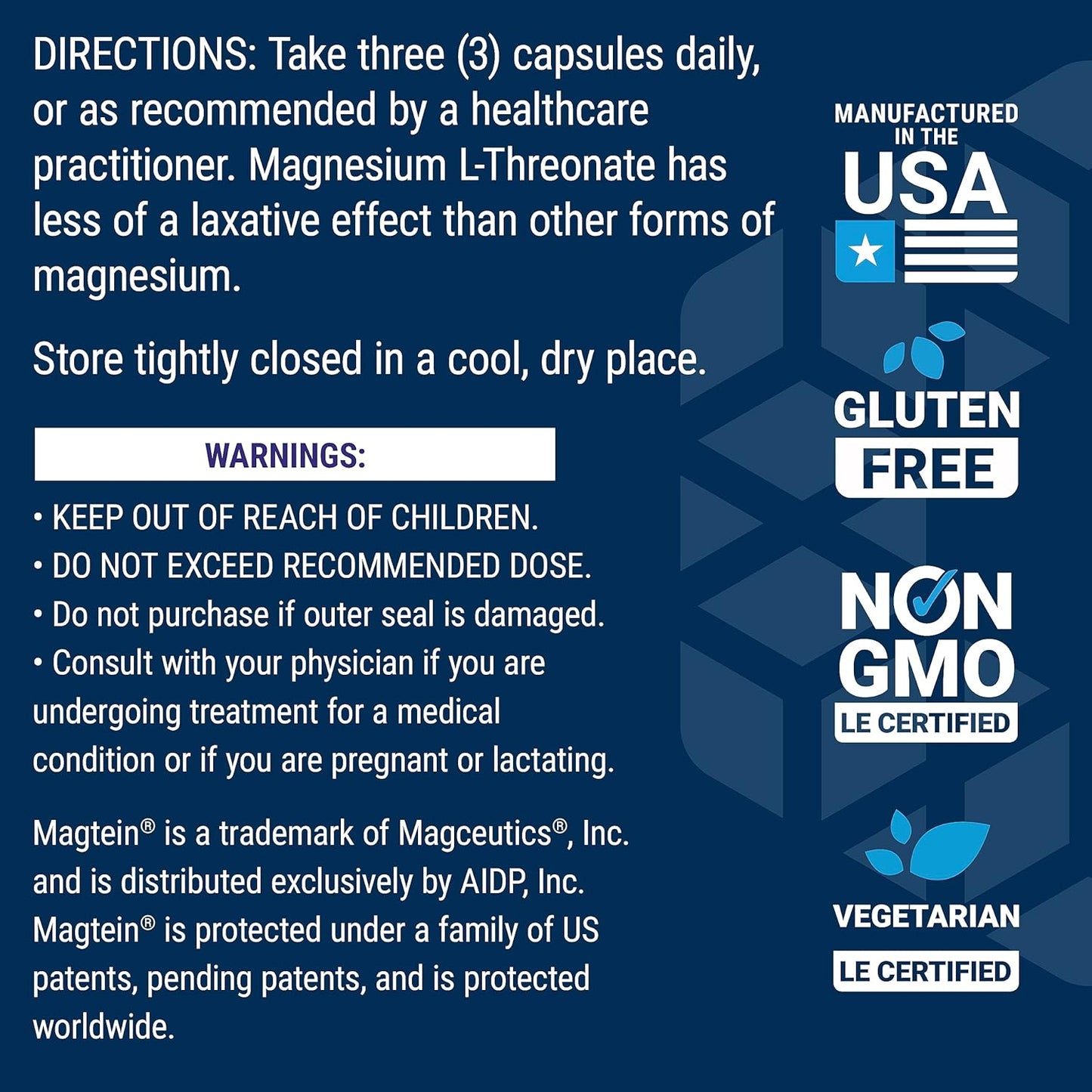 Life Extension Neuro-Mag Magnesium L-Threonate, Brain Health, Memory & Attention, Gluten Free, Vegetarian, Non-Gmo