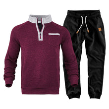 Plush Sports Suit Half Zipper Pullover With Chest Pocket And Lace Up Pants Men's Autumn Winter Warm Soft 2 Piece Set Sweatshirt