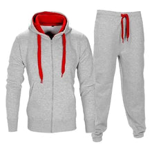 2024 Men's Tracksuit Patchwork Sports Casual Zipper Hooded Jackets+Trousers Suits Sport Casual Sweatshirts+Sweatpants Pant Sets