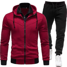 Causal Tracksuit Men'S Hooded Bomber Jacket Outfit Male Zipper Hoodie + Pants 2pcs Jogging Sports Suit 2024 Sports Two Piece Set