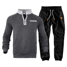 Plush Sports Suit Half Zipper Pullover With Chest Pocket And Lace Up Pants Men's Autumn Winter Warm Soft 2 Piece Set Sweatshirt