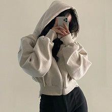 2025 New Fashion Zipper Hood Sweatshirt Women Autumn Long Sleeve Crop Tops Y2K Casual Sweatshirt Hoodies Harajuku Women Coats