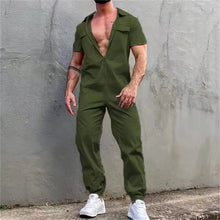 Men'S Casual Jumpsuit Zip Up Sports Trousers Belt Overalls Jumpsuit Summer Suit Soild Clothing For Men Loose Streetwear Hombre