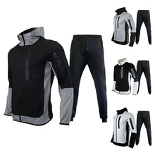 Fashion Leisure Sports Suit Men'S Matching Color Hoodie Jacket Pants Two Pieces Sets Autumn Winter Casual Clothing пижама