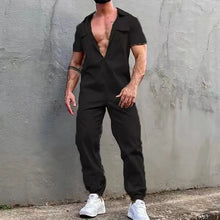 Men'S Casual Jumpsuit Zip Up Sports Trousers Belt Overalls Jumpsuit Summer Suit Soild Clothing For Men Loose Streetwear Hombre