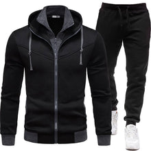 Causal Tracksuit Men'S Hooded Bomber Jacket Outfit Male Zipper Hoodie + Pants 2pcs Jogging Sports Suit 2024 Sports Two Piece Set