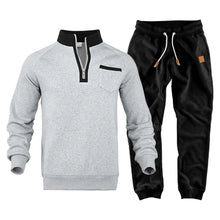 Plush Sports Suit Half Zipper Pullover With Chest Pocket And Lace Up Pants Men's Autumn Winter Warm Soft 2 Piece Set Sweatshirt